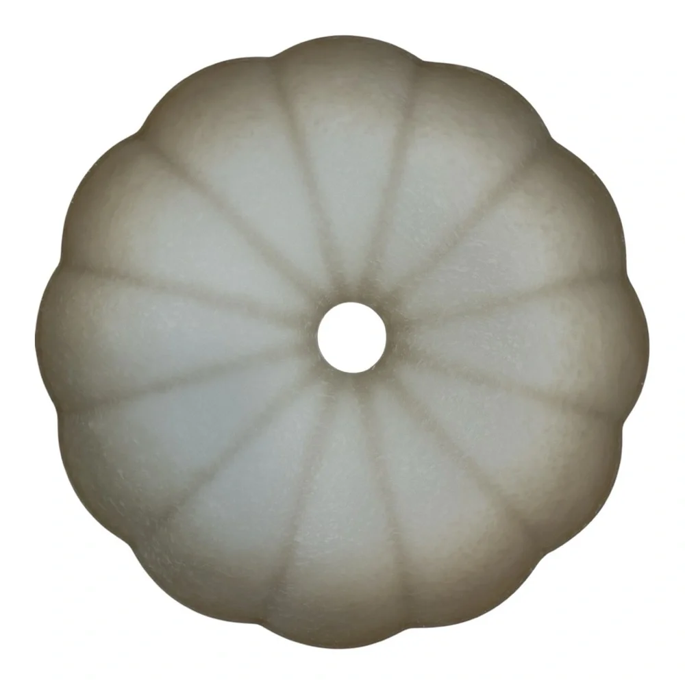 Torchiere Floor Lamp Glass Shade REPLACEMENT Amber Alabaster Fluted Clam Shape